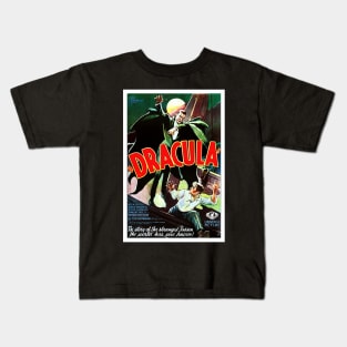 Digitally Restored Original Dracula Movie Poster with Bela Lugosi Kids T-Shirt